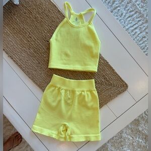 NWOT Free People Movement Happiness Runs Long Crop Tank and Shorts SET